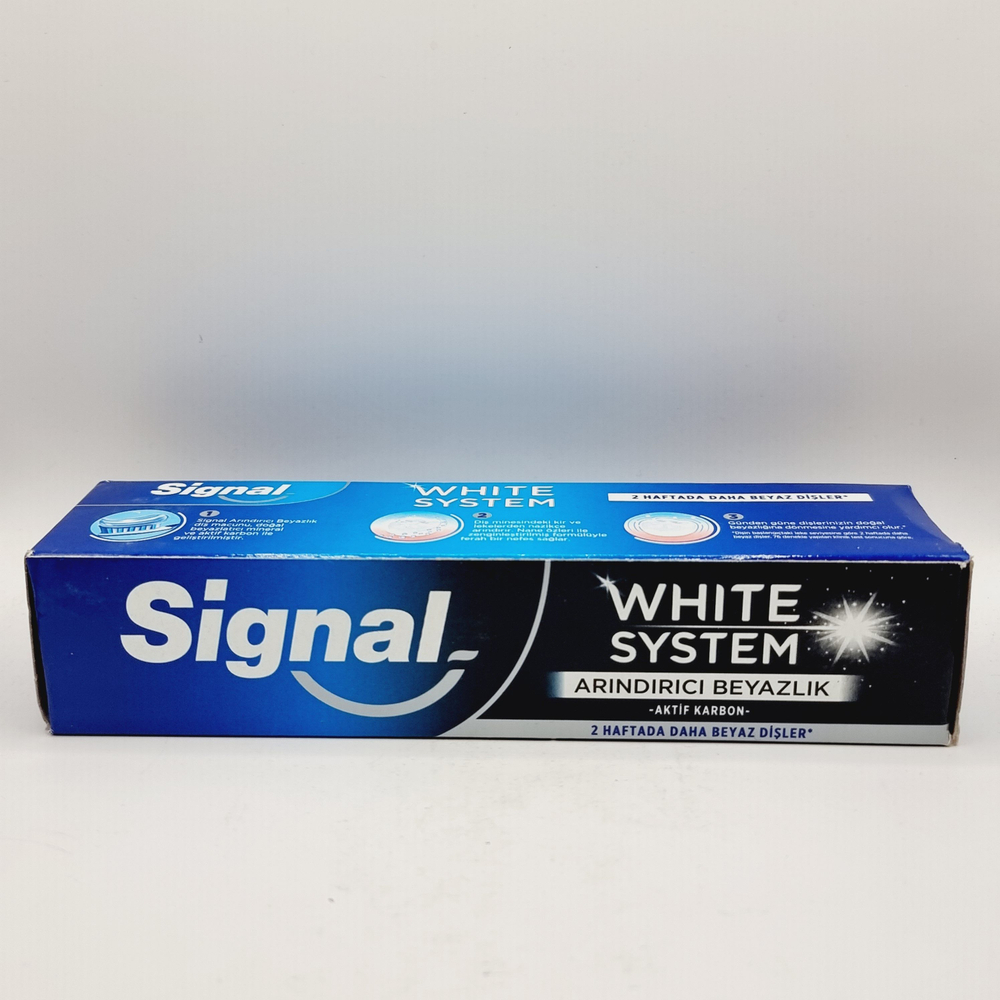 Signal Зубная паста White System Очищающая белизна с активированным углем 75 мл (Египет)