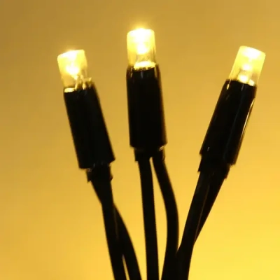 Гирлянда для улицы 7м 80 ламп LED чёрный провод, 8 реж, IP-54, Теплый белый (возможность соединения)