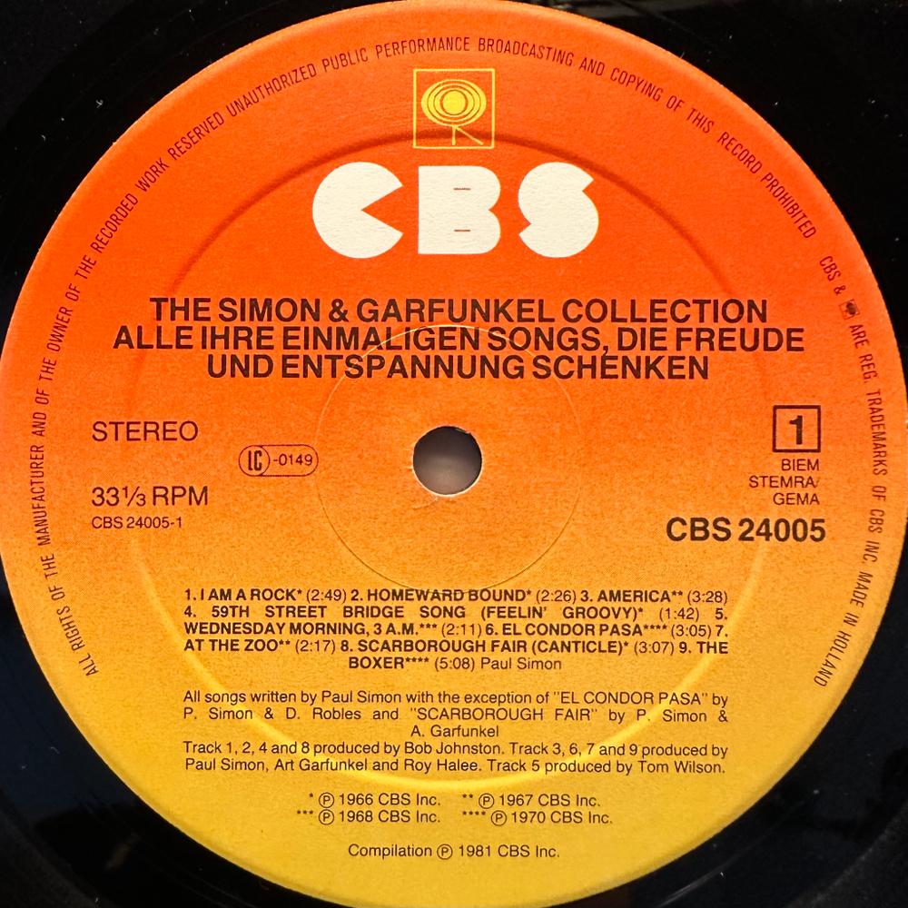 Simon & Garfunkel ‎– The Simon & Garfunkel Collection (Голландия 1981г.)