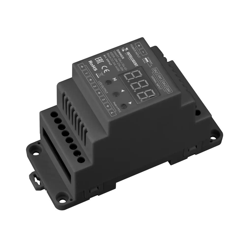 INTELLIGENT ARLIGHT Диммер SMART-DALI-104-62-ADDR-DIM-DT6-DIN Black (12-24V, 4x5A) (IARL, IP20 Пластик, 5 лет) INTELLIGENT ARLIGHT Диммер SMART-DALI-104-62-ADDR-DIM-DT6-DIN Black (12-24V, 4x5A) (IARL, IP20 Пластик, 5 лет)