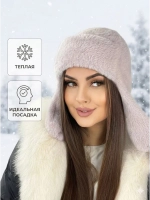 шапка зимняя ушанка из мягкого экомеха меховая