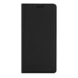 Чехол книжка из кожи черного цвета для Samsung Galaxy S26+ Плюс, серия Skin Pro Series от Dux Ducis