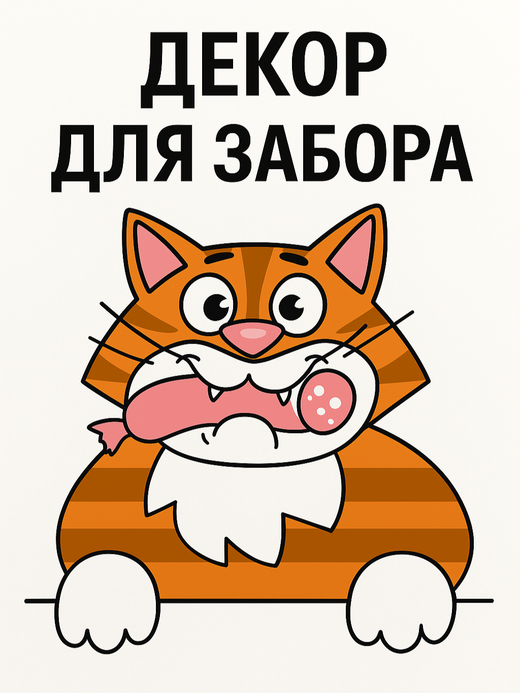 Декор для забора "Рыжий кот"