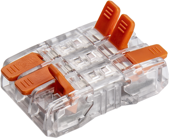 Клемма Navigator NTC-R4 6*2,5 рычаги проходная оранжевая (упаковка 5шт) 39161