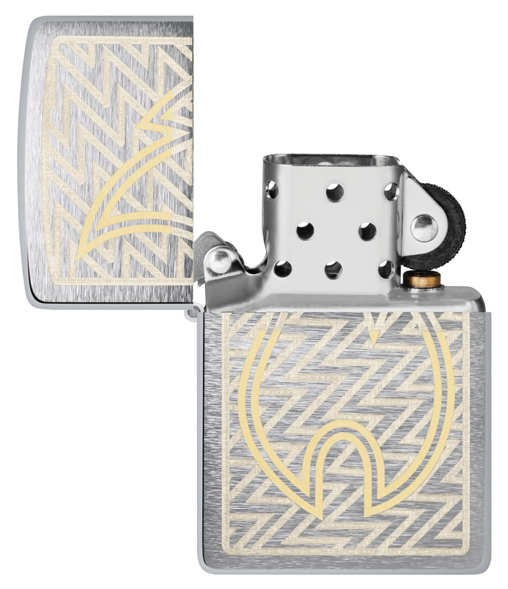 Зажигалка Zippo с покрытием Brushed Chrome, латунь/сталь, серебристая, 38x13x57 мм