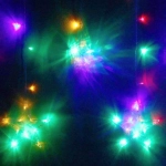 Гирлянда для дома БАХРОМА 2,5м*0,9м 120 ламп LED, с насадками Звезда (6+6 шт), Мультицвет (можно соединять)