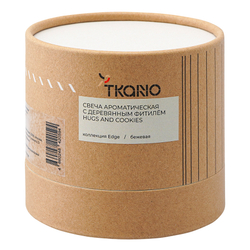 Свеча ароматическая Tkano Edge Hugs and Cookies бежевая 60ч