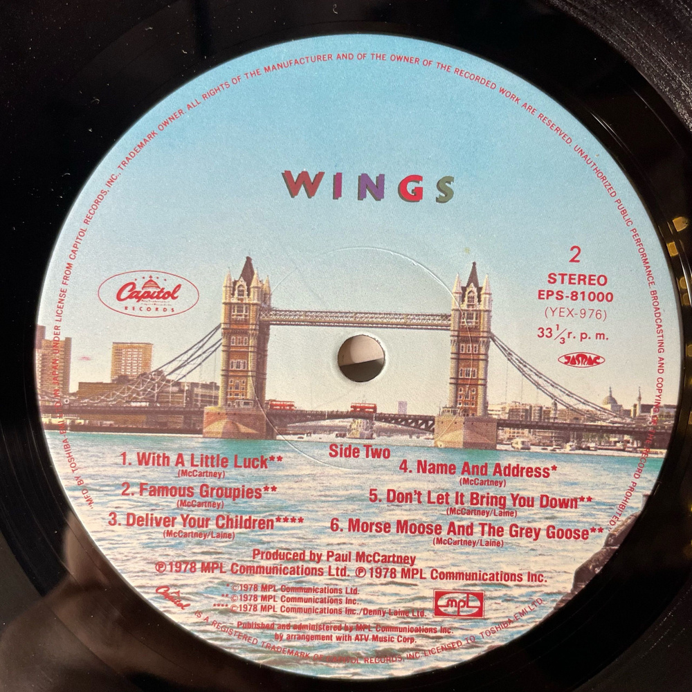 Винтажная виниловая пластинка LP Paul McCartney Wings London Town (Япония 1978) (Оби, Плакат, Полный Комплект)