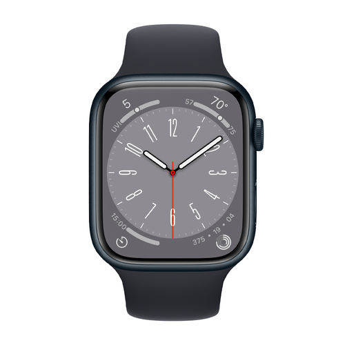 Умные часы Apple Watch Series 8 GPS, 45mm, Aluminium Case with Sport Band S/M, Midnight (Тёмная ночь)