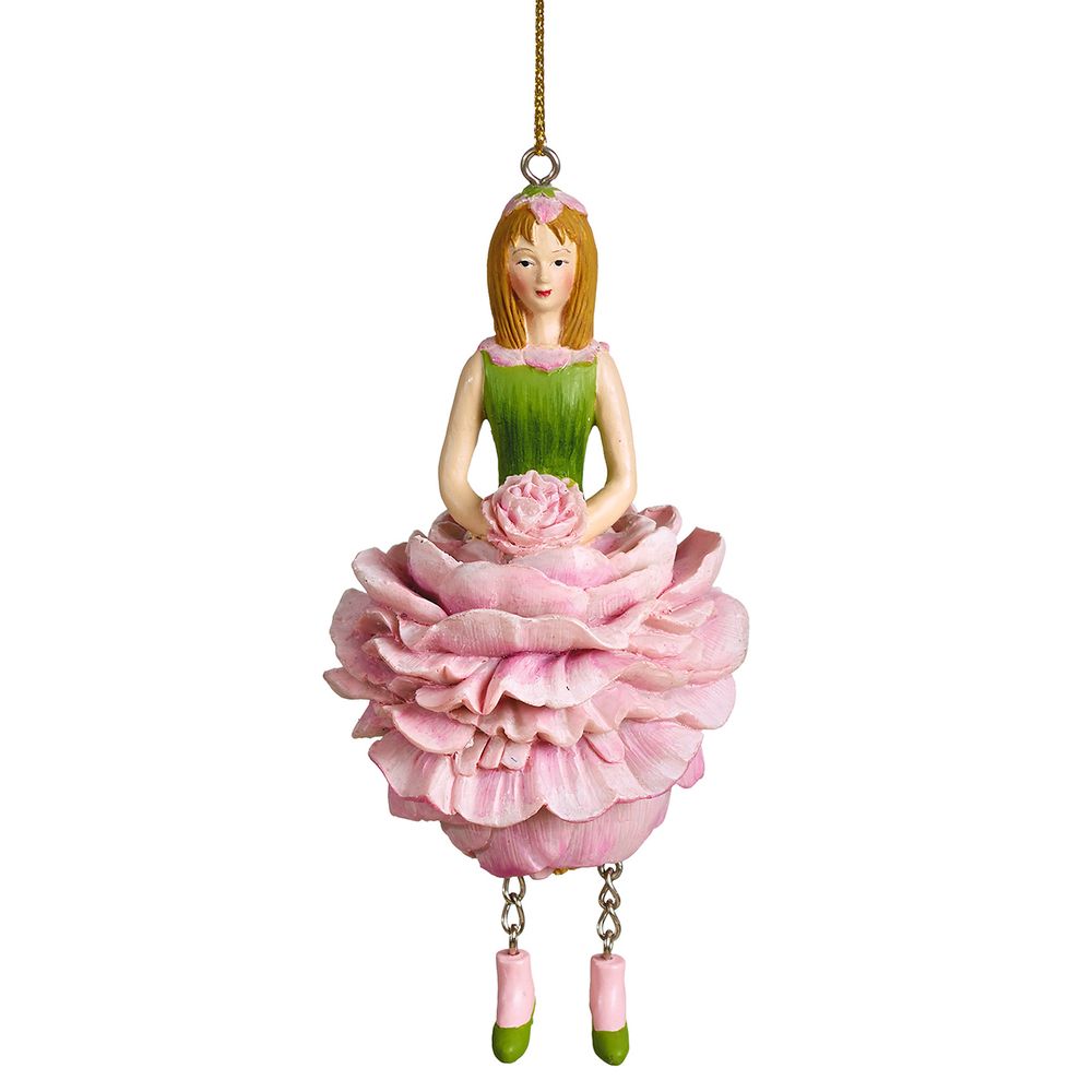 Фигурка декоративная Fiebiger Floristik: Blumenmädchen (цветочная фея) Пион l=12 см
