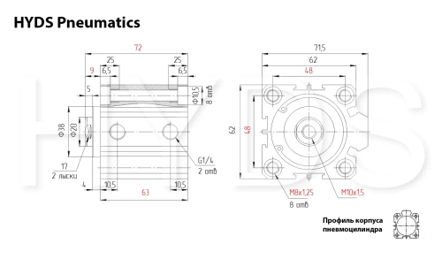 SDA 50x35 Пневмоцилиндр