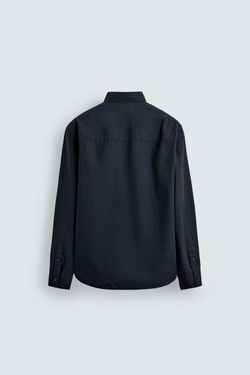 ZARA РУБАШКА ИЗ МЯГКОГО ХЛОПКА, МОРСКОЙ СИНИЙ