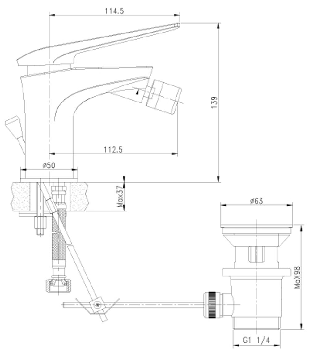 Смеситель для биде LEMARK ALLEGRO – LM5908CW
