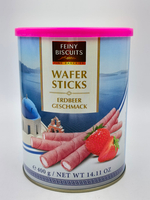 Вафельные трубочки Feiny Biscuits с клубничным кремом 400 г (Австрия)
