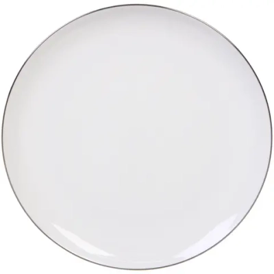 Тарелка фарфоровая «Белая магия Silver» 26см