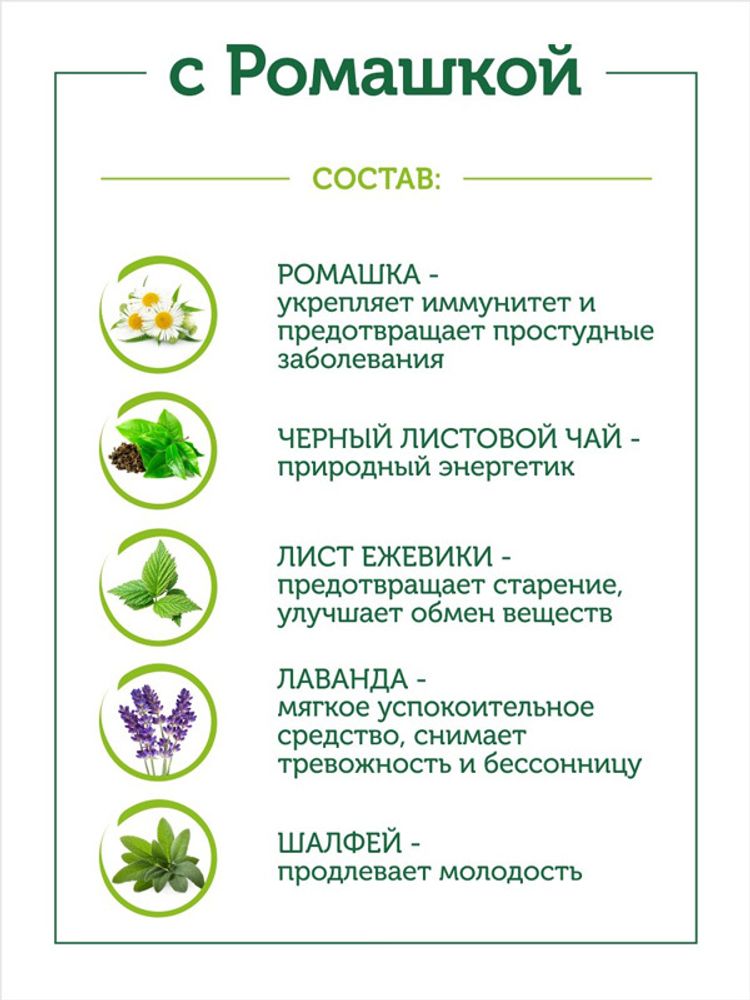 "Наш чай" Чёрный с ромашкой (20 пирамидок)