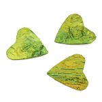 Декоративные элементы из коры дерева Сердце, 5см, 10 шт (зеленый) YW025