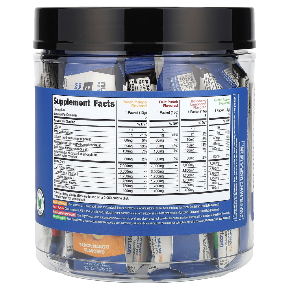 Nutricost, Performance, BCAA +, набор разнообразных продуктов, 20 пакетиков по 13–14 г (0,5 унции)