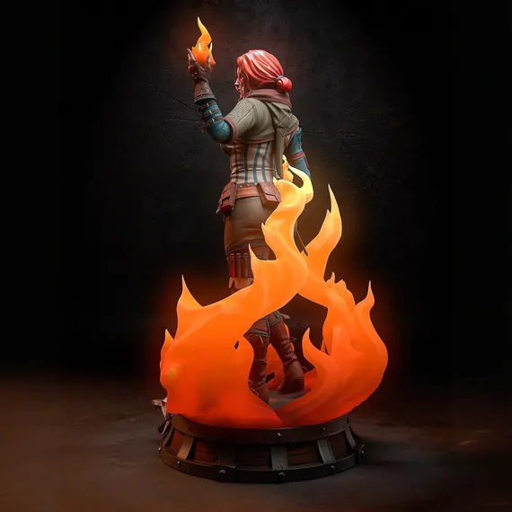 Triss on fire - The Witcher