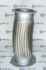 Гофра выхлопная SHACMAN F3000 WP12 (L=370 d=140) (хомут/фланец 6 отверстий) dz95259540322
