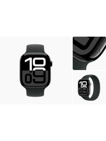 Умные часы Apple Watch S10 42 мм, Jet Black Aluminium, Black Sport Band - S/M