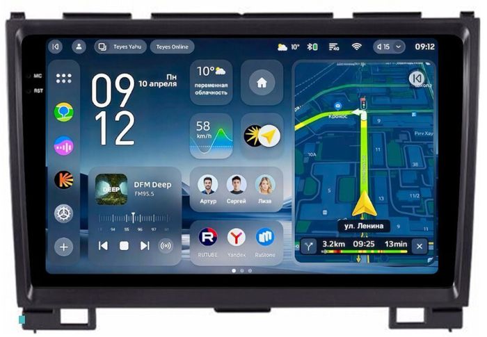 Магнитола для Great Wall Hover H3, H5 (круглые воздуховоды) - Teyes CC4-PRO монитор 9.5" 2K QLED на Android 13, Быстрейшая, Snapdragon 778G, ИИ, CarPlay, DSP, 4G SIM-слот