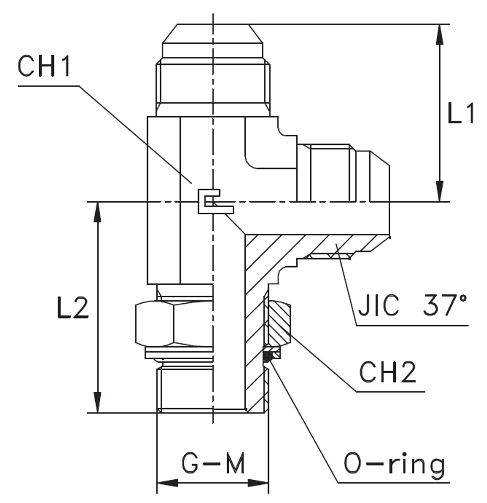 Штуцер FRLG JIC 1.5/8" BSP1.1/4" CAST Штуцер FRLG JIC 1.5/8" BSP1.1/4" CAST