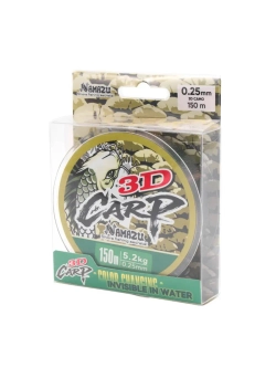 Леска 3D Carp, L-150 м, d-0,25 мм 3D Camo