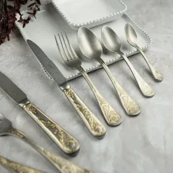 Вилка десертная 17,5 см матовая с золотом Lord Vintage Style P.L. Proff Cuisine [12]