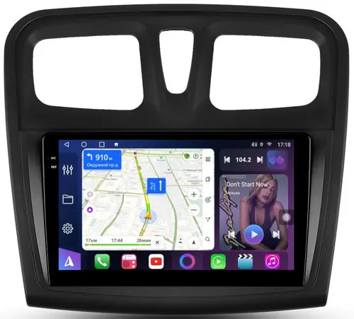 Магнитола для Renault Logan 2, Sandero 2 2014+ - FarCar S500-TS18 монитор 9.5" QLED на Android 14, CarPlay, 4G SIM-слот