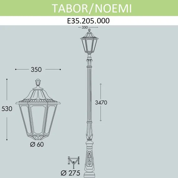 Наземный фонарь Noemi E35.205.000.AXH27 Fumagalli