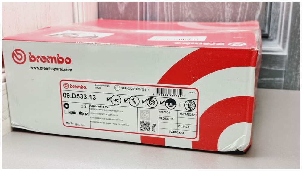 Тормозной диск BREMBO 09D53313 0PVZV2L 1422939114 FQ2WVE S BREMBO