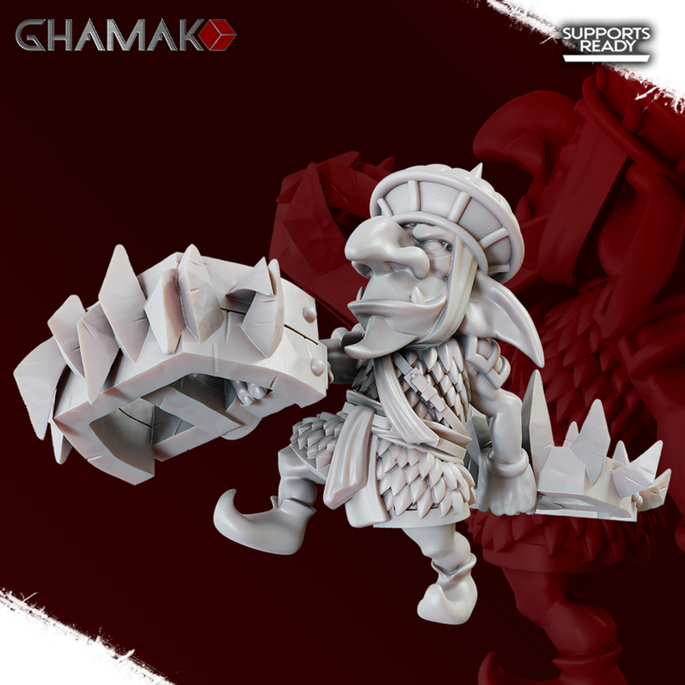 Grand Alliance Destruction Ogor Mawtribes Ogre Kingdoms Goblins Greenskins Гоблин капканщик миниатюра для dnd, днд, pathfinder, фентези, Настольная игра, НРИ, Варгейм, РПГ