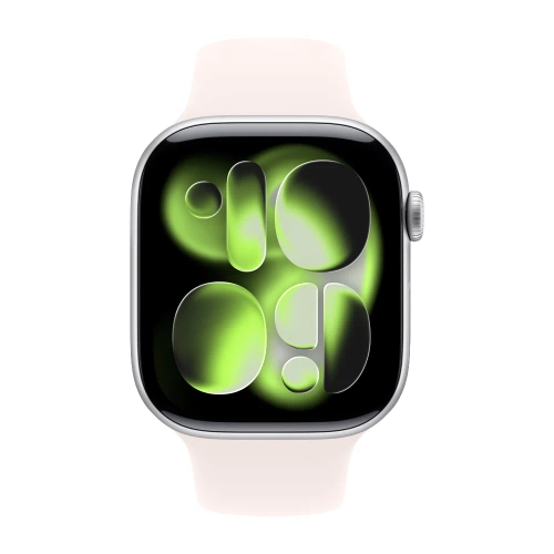 Умные часы Apple Watch Series 11 GPS, 46mm, Silver Aluminium Case with Light Blush Sport Band, M/L