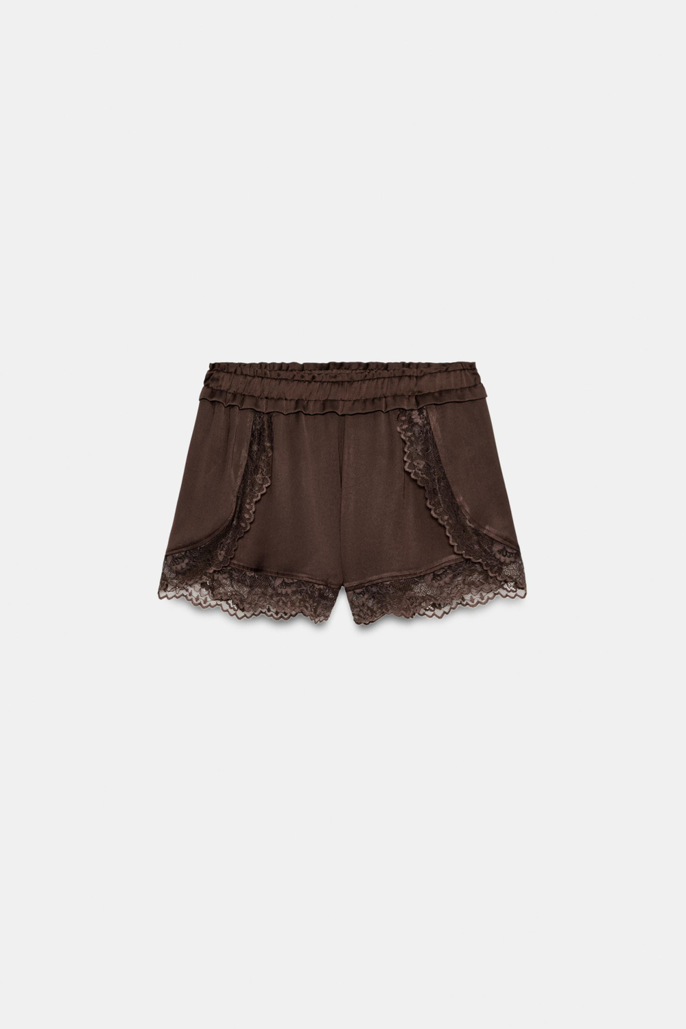 КОМБИНИРОВАННЫЕ ШОРТЫ С КРУЖЕВОМ — ZARA