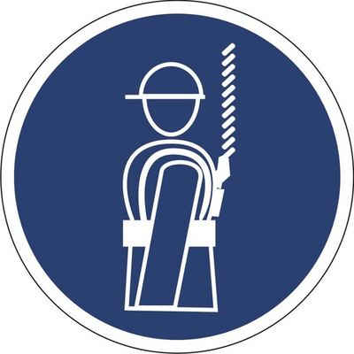 Знак "Работать в предохранительном (защитном поясе)"