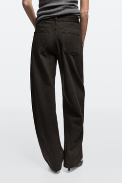 Massimo Dutti Джинсы средней посадки с зауженным кроем, коричневый