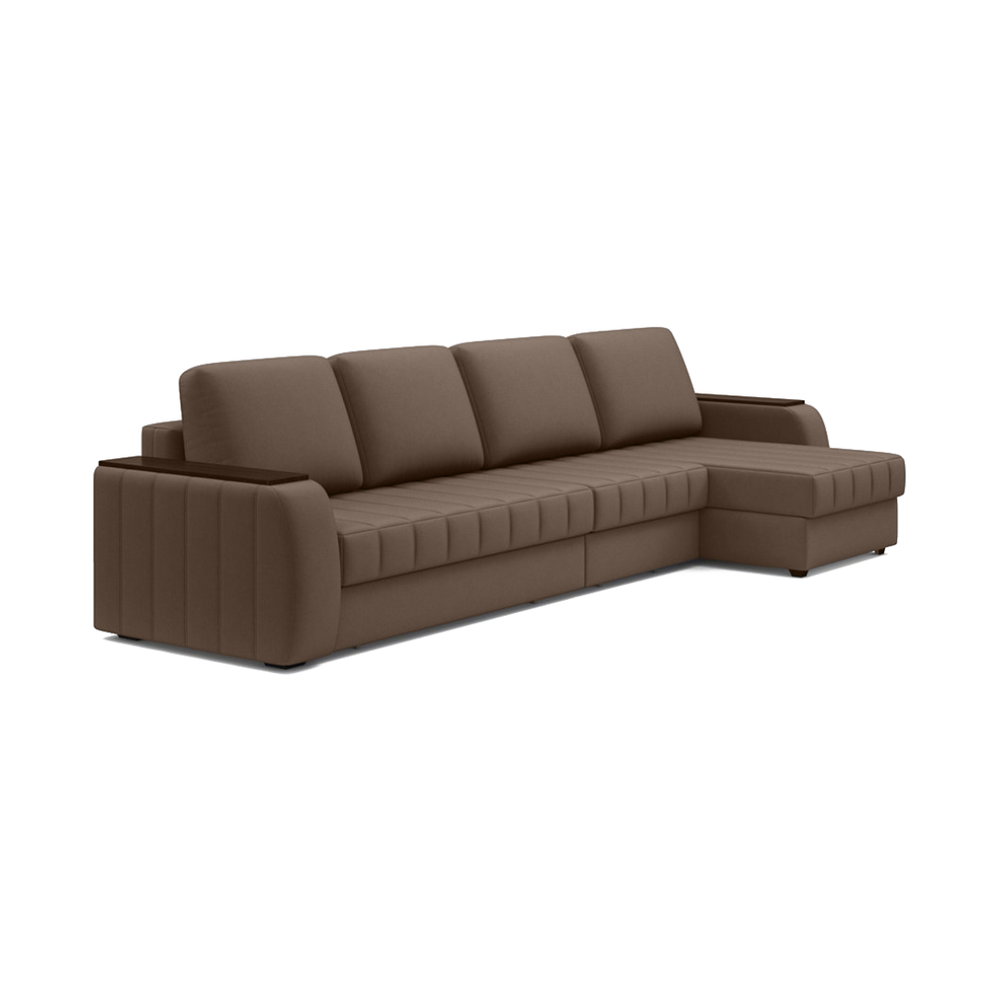 Ирвин Саяна_Д 1400 + Саяна_Д 800 + Саяна_Д оттоманка Verona Dark Brown 744, ВариантКроя1, Декор: Стр