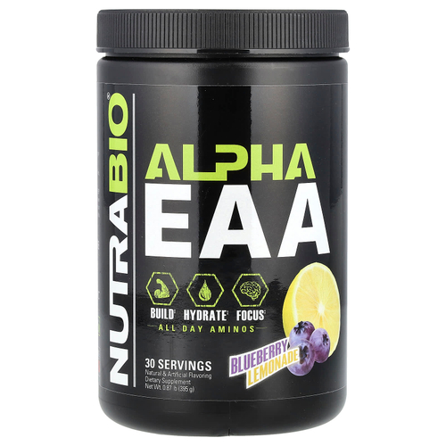 NutraBio, Alpha EAA, черничный лимонад, 395 г (0,87 фунта)
