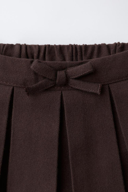 ZARA ТРИКОТАЖНАЯ ЮБКА В СКЛАДКУ, КОРИЧНЕВЫЙ