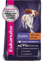 Сухой корм Eukanuba Puppy Medium Breed <12 months для щенков средних пород с птицей 3 кг