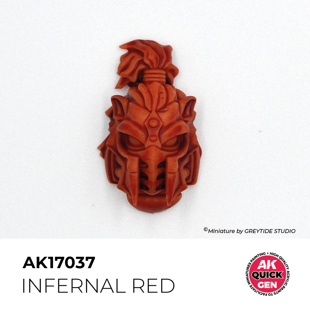 AK Interactive Infernal Red Quick Gen - контрастная акриловая краска, 18 мл