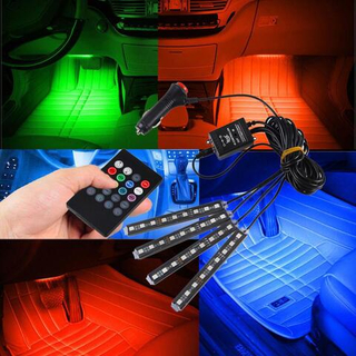 Подсветка ног в авто RGB 15LED с блоком и пультом GFWD-02 (уп 4шт) C2R-15LED Прикурив+Упр пульт