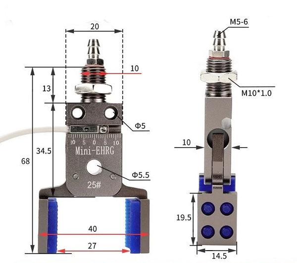 Mini-ehrg-25 # (clamping range: 14-27mm) send detection sensor line