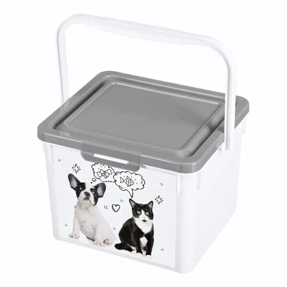 Контейнер для корма LUCKY PET, цвет серый, 5,5л