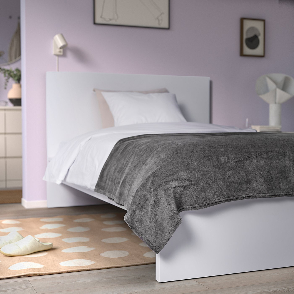 IKEA TRATTVIVA  (ИКЕА ТРАТТВИВА)  -  Покрывало - тёмно-серый 150х250 см