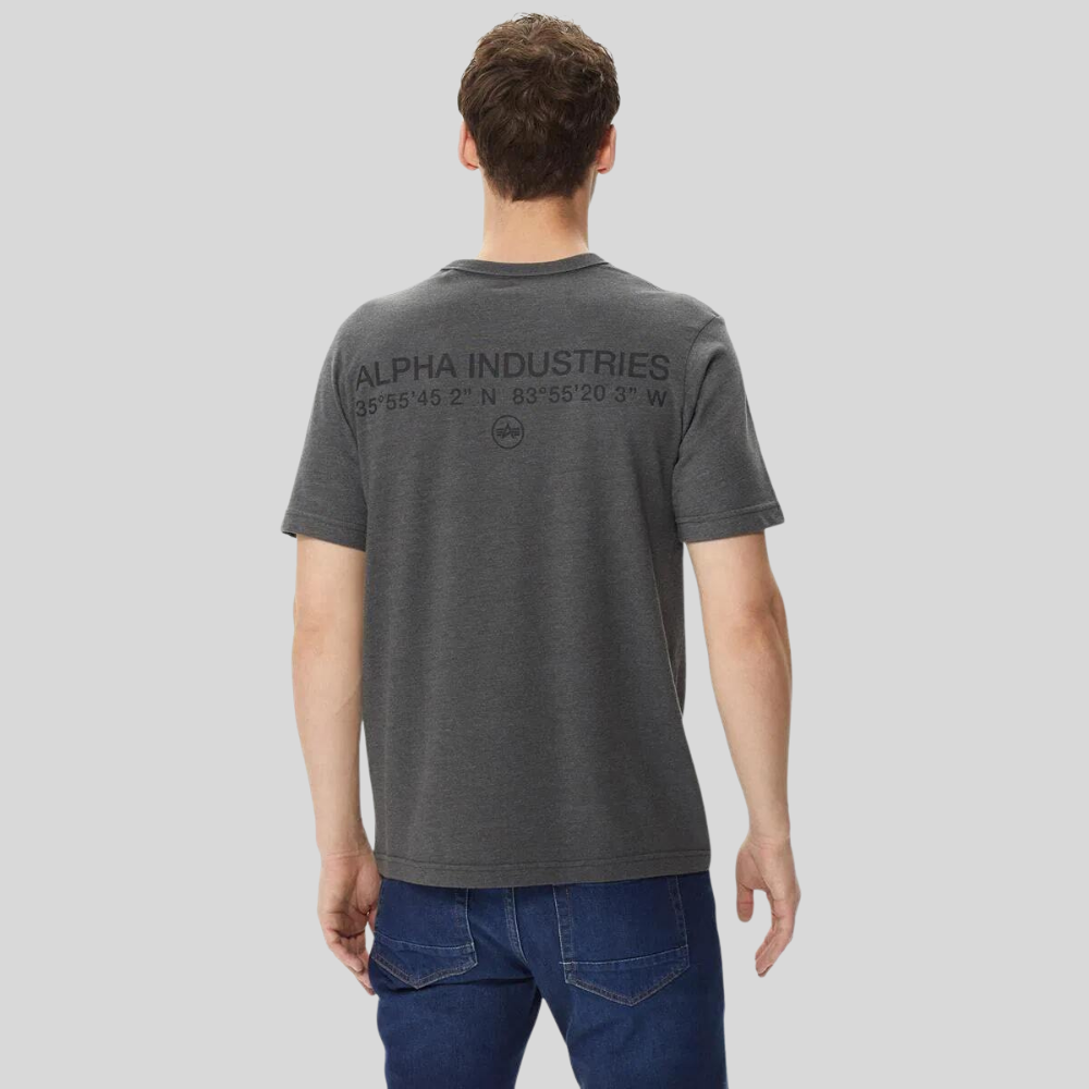 Футболка Alpha Industries Alpha Code Graphic Tee Dark Charcoal Heather (Темно-серый)