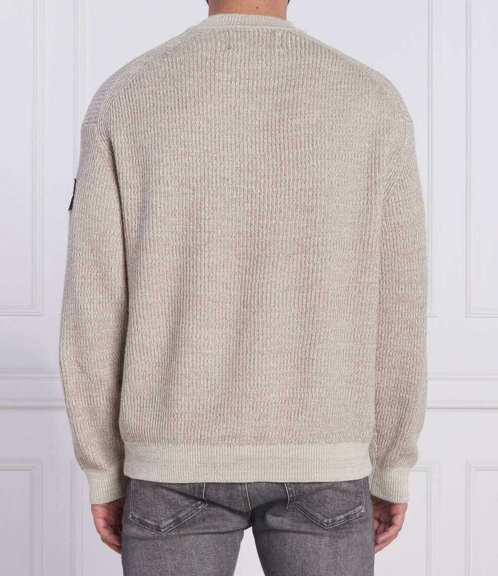 свитер badge plated CALVIN KLEIN JEANS - бежевый(J30J321685)