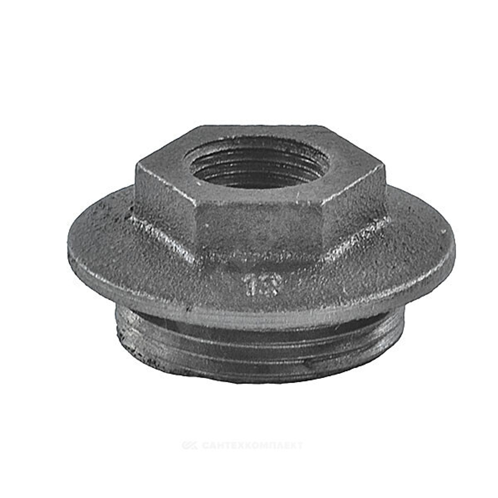 Заглушка (пробка) проходная 1 1/4"x3/4" правая резьба для чугунных радиаторов CRMTCLB