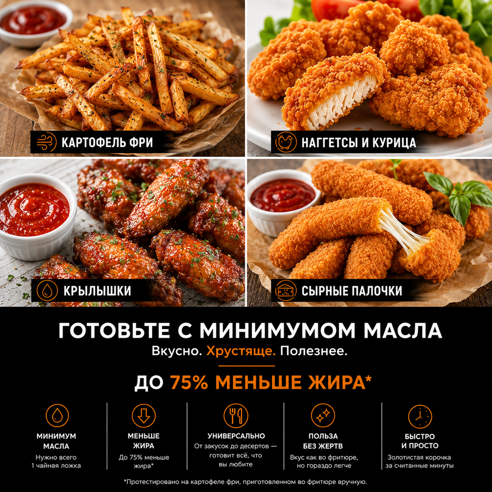 Аэрофритюрница Ninja AF140EU черный